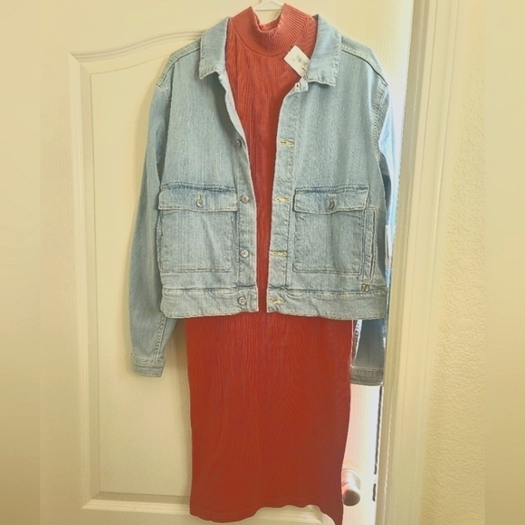 Lularoe, No Boundaries Other - Lularoe Kenny Jean jacket and ribbed pencil dress--NWT!